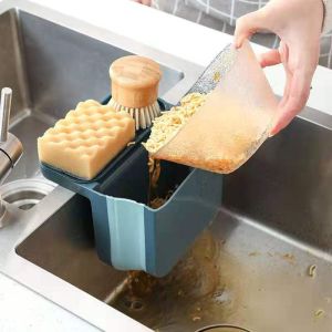 Retractable countertop desktop hanging trash can kitchen accessories cabinet door food storage box