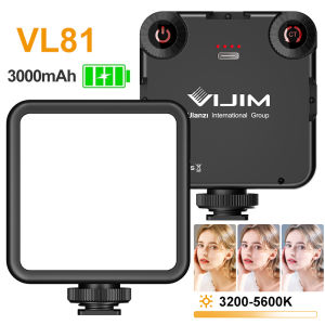 Ulanzi VIJIM VL81 LED Video Light Camera Light 3200-5600K 850LM 6.5W With Cold Shoe Mini Vlog Fill Light 3000mAh Panel Lamp