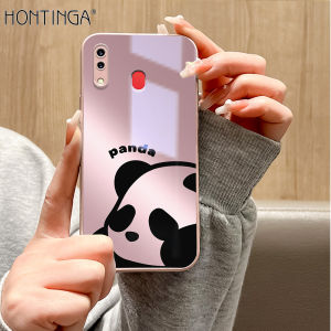 Hontinga Tempered Glass Casing Cases For Samsung Galaxy A56 A26 A25 A05 A05S A20 A20S A21S A22 A23 A24 A30 A30S A31 A32 A33 A34 A42 5G 4G Case Lovely Giant Panda Phone Case  Back Cover Casing Hard Case