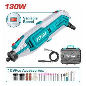 Máy mài khuôn mini TOTAL 130 - 550W đầu mài mịn chỉnh tốc nhiều cấp độ Đầu mài da kim loại gỗ kèm phụ kiện - Thinksafe