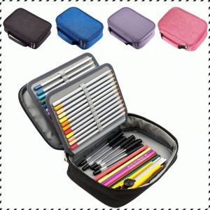 Pencil Case Storage Portable Stationery Bag Sense of Art Durable Detail Showcase Large Capacity