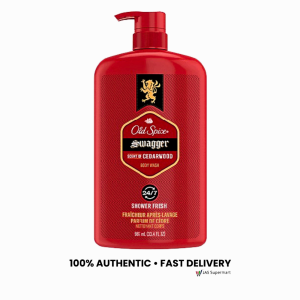 Old Spice Swagger Body Wash Cedarwood Scent Large Pump Bottle 887mL & 987mL for Long Lasting Shower Freshness
