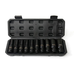 J.LD Mata Soket Impact 1/2 Inch 10 Pcs Kualitas Premium CR-V Steel Set Lengkap Kunci Sok 8-24mm Mata Shock Impact