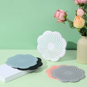 GJURD Anti Blocking Flower Shape Floor Drain Mat TPR Sealing Sewer Deodorant Cover Light Weight Soft Water Stopper Household