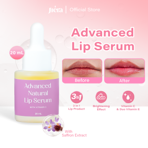 JIERA Advance Lip Serum 20ml with Vitamin C dan Duo Vitamin E Pencerah Bibir Eksfoliasi serta Melembapkan Bibir dengan UV Protection