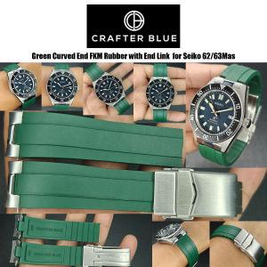 สายนาฬิกาแบบยางรุ่น Crafter Blue FKM Rubber with End Link and Diver Clasp for Seiko62/63MAS