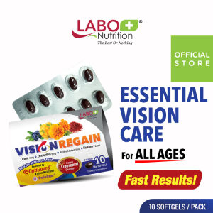 [GIFT WITH PURCHASE] LABO VisionREGAIN 10s - Sharp Vision Supplement for Dry Eyes Night Vision Eye Strain Blurry Vision Blue Light with OptiGuard Lutein Zeaxanthin Saffron Extract Blueberry Extract • Made in Japan