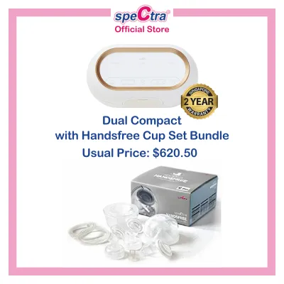 Spectra Dual Compact Double Electric Breast Pump Bundle - 2 Years Warranty (3 Pin Safety Mark Adapter)