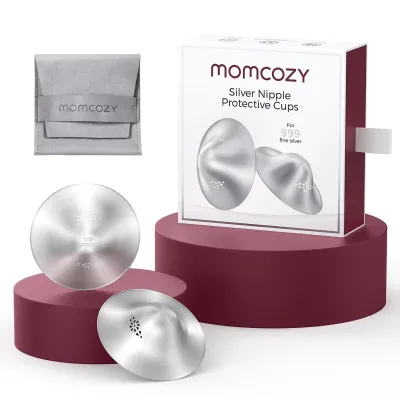 Original Momcozy 999 Silver Nursing Cups Original Perforated Breathable Design 999 Silver Nipple Cover for Breastfeeding EssentialNipple Shield for Nursing Newborn Metal Nipple Shields