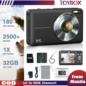 Original Mini Digital Camera with 32G Memory Card and Reader Body Camera 1080HD Kids 16X Zoom Digital Camera for Students 4400W Pixels  Anti Shake Compact Camera Sports Action Camera