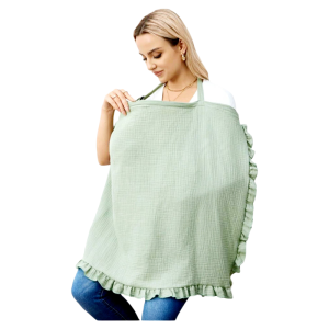 Elegant Linen Ruffle Apron with Button Closure for Kitchen & Dining BB