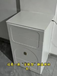 Cream wind flip small dresser bedroom simple modern 60cm bedside table integrated makeup table