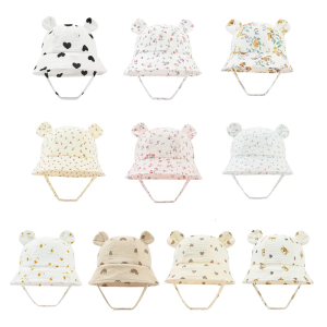 Summer Baby Hat Boy Girl Cotton Sun Caps Children Panama Beach Bucket Hat Cute Cartoon Infant Caps Child