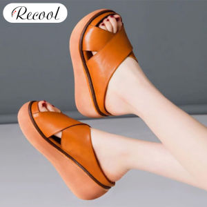 Recool wedge sandals women sandals korea style Tebal Tunggal Platform Slaid Sandal wedges sandal woman shoe for womens sandal