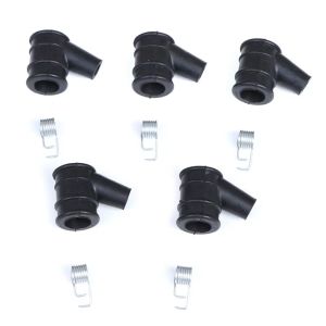 MODERNLUX 5Sets Cao su và loại Nắp cuộn dây cưa xích Điện áp cao Đen Bạc Ống bọc bugi Bền bỉ 33x26x18cm Bộ nắp và lò xo. dành cho máy cưa xích 2 thì 4500 5200 5800