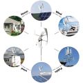 Wind turbine vertical-axis lighting for household street lamps. Micro wind-driven startup. Solar energy complementation. Magnetic levitation power generation.. 