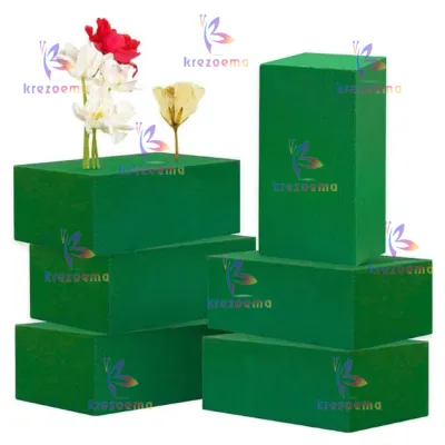 1pcs Busa Kering Ukuran 20 x 10.5 x 7 Hijau Rangkai Buket Bunga Bucket Vas Gabus Kering Green Dry Foam Floral Foam Oasis Media Tanam Dekorasi Bunga Gabus Kaku Sponge Spons Dekor Wedding Prakarya Bahan Kerajinan