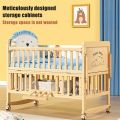LC - Tempat Tidur Bayi Multifungsi 0-12 Tahun Box Bayi Multifungsi & Hemat Tempat, Kayu Solid Premium. 