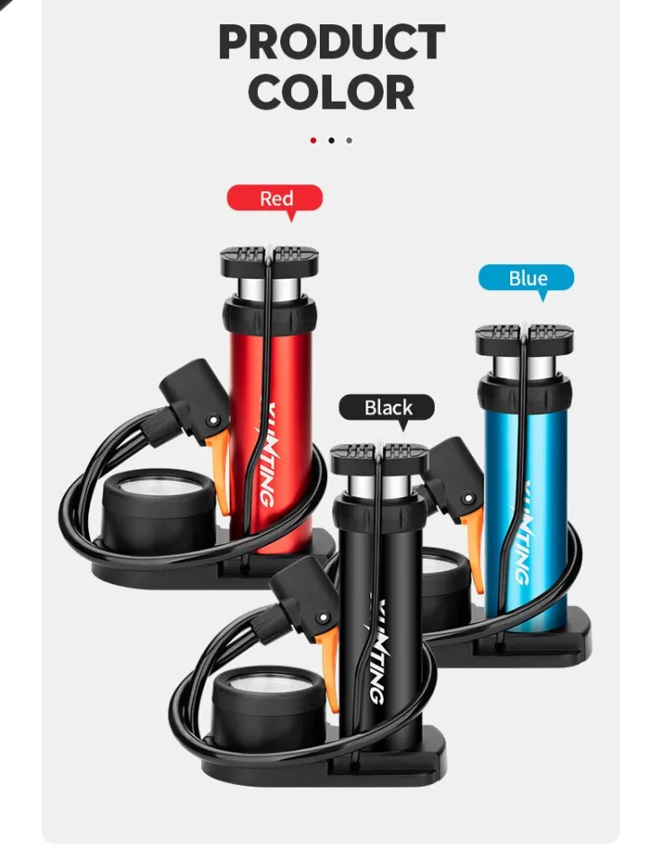 Xunting Mini Bike Foot Pump MAX 140PSI Tire Pumps with Gauge