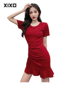 Đầm body đuôi cá rút dây dễ thương thời trang XIXO cao cấp mền mịn thấm hút mồ hôi tốt