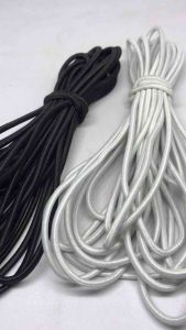 [Round] 3mm*5yrds Round Garter Cord Black / White