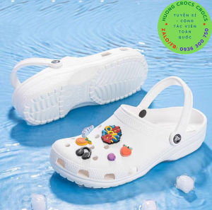 DÉP SỤC NHỰA ĐI MƯA CROCS BAND CLASSIC CHO CẢ NAM VÀ NỮ MÀU TRẮNG