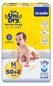 Tã quần em bé Unidry size M/L/XL/XXL 52 miếng (mẫu cải tiến mới)