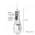 Tăm nước 3 chế độ phun xịt, dùng pin sạc kèm 5 đầu xịt áp lực cao. 