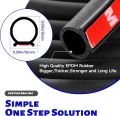 D-Shape Car Door Rubber Seal Strip,Black Automotive Weather Stripping with Self-Adhesive to Reduce Noise and Water-Leaking fit Most Car,Truck,SUV,RV,Boat and Home Application,18ft (18ft). 