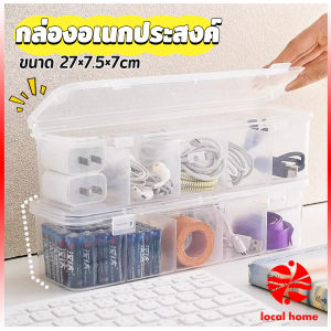 Thaihome กล่องเก็บของอเนกประสงค์ เก็บสายชาร์ทมือถือ กล่องจัดระเบียบ ขนาดกลางโปร่งใส 1 ชิ้น Storage box