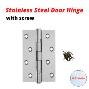 STAINLESS STEEL BEARING HINGES 4" DOOR HINGE Fitting with Ball BEARING Mechanism Ensel Pintu Rumah Bilik Pejabat