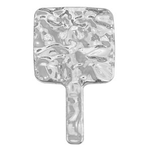 MOLISAN ความละเอียดสูง กระจกแบบมือถือ รูปร่างของเหลว เงินสีเงิน กระจกโต๊ะเครื่องแป้ง แบบพกพาได้ สี่เหลี่ยมสี่เหลี่ยม กระจกแต่งหน้า สำหรับผู้หญิง