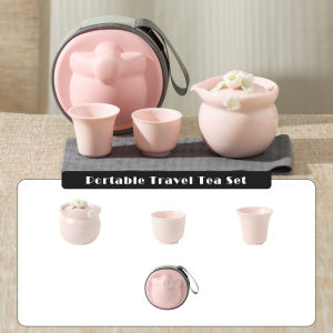 Tầm Nhìn Gốm du lịch nhỏ gọn Bộ ấm trà 1 Nồi 2 Ly Bộ trà Kung Fu Bộ ấm trà cắm trại ngoài trời Bộ ấm trà Xách Tay trà Trung Quốc Làm Thiết Lập Cho văn phòng nhà cửa Quà Tặng