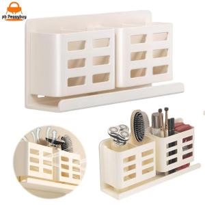 Wall-Mounted Hanging Bracket Waterproof Multifunctional Bathroom Shelves Washbasin Storage Tube Comb Brush Hair Dryer Organizer