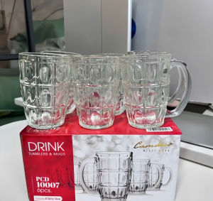Ly thủy tinh có quai cầm combo 6 ly thủy tinh Deli 335ml chuyên làm ly uống bia dieulinhshop