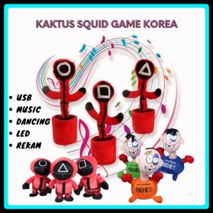 Mainan Boneka KAKTUS SQUID GAME Goyang Menari Bisa Bicara Cactus Toy Boneka Pintar Dacing Squid Game 3 Varian