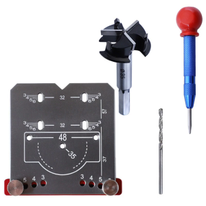 Aluminium Alloys Drill Guide Locator Tool Woodworking Concealed Hinge Jig Kits 35mm Hinge Hole Template Jig Easy to Use