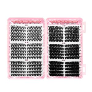 JUSTODO 9-16mm Length False Eyelashes 3D Volume Look DIY Lash Extension Kit Long Lasting Volume Fans 3D Faux Mink Lash Makeup Enhancement