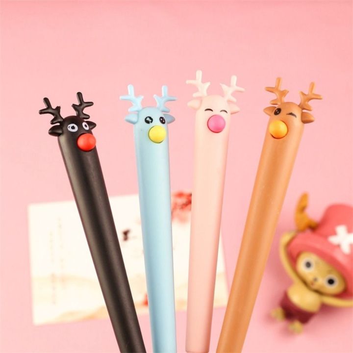 YNVKUA Creative Elk Neutral Pens Kawaii Soft Glue Ink Pen Office Gel ...