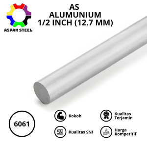 As alumunium 12.7 mm ( 1/2 inch ) 6061 round bar