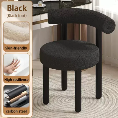 【COD】Nordic Style Bobo Cashmere Sofa Chair Makeup Chair Single Sofa Chair Leisure Chair Lazy Person Home Bedroom Chair Dresser Chair Girl Backrest Cosmetic Casual Chair