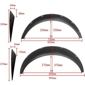 4Pcs Universal Flexible Car Fender Flares Extra Wide Body Wheel Arches