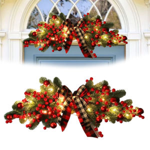 Elegant Christmas Swag for Front Door Festive Hanging Ornament with Seasonal Decorations