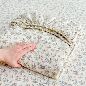 Dansunreve Washed Cotton Bedsheet Floral/Cartoon Fitted Bed Sheet Single Queen King Super King Mattress Cover