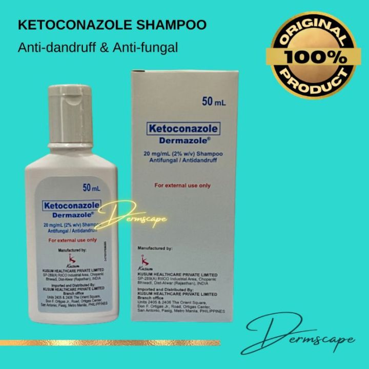 【COD】 Antidandruff Ketoconazole Shampoo 50ml DERMAZOLE Lazada PH