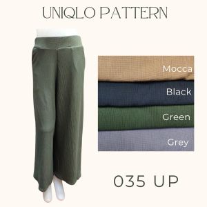 Celana Kulot Panjang Jumbo Bahan Uniqlo Pattern All Size - Queens Fashion