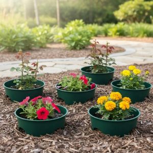 ZSDN MALL 2 Pieces Deep Watering Planting Growth Rings Root Watering Smooth Edges Planting Protective Ring Weed Barrier Nutrient Control Round Plant Edging For Vegetables Flowers Trees