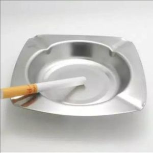 Asbak Rokok Stainless/Asbak Murah kotak/bulat 12 cm
