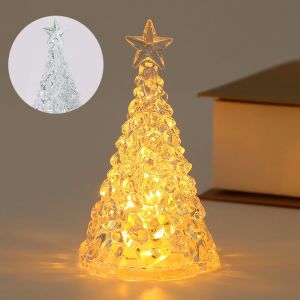 Flash Christmas Tree LED Night Light Christmas Gifts Home Battery Powered Xmas Party Decoration Candle Light