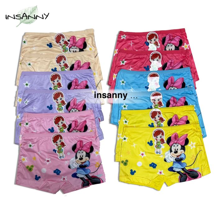 12Pieces Girl's Cartoon Character Shorts Boyleg Underwear For Kid 2 ...